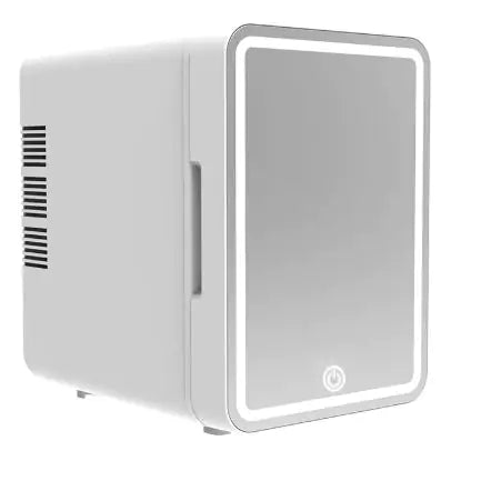 ChillGlow Beauty Fridge - LED Mirror Skincare Cooler